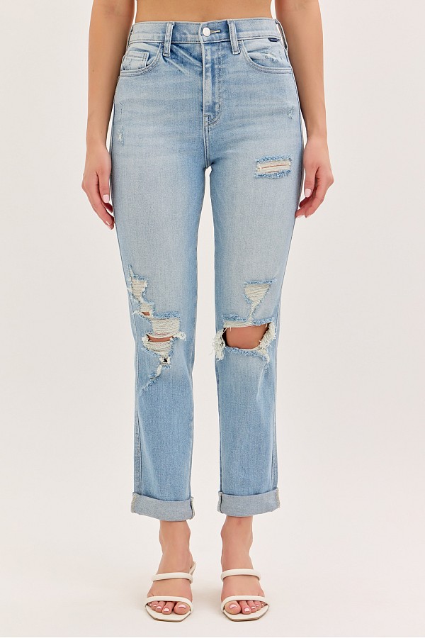High Rise Mom Jean with Cuff